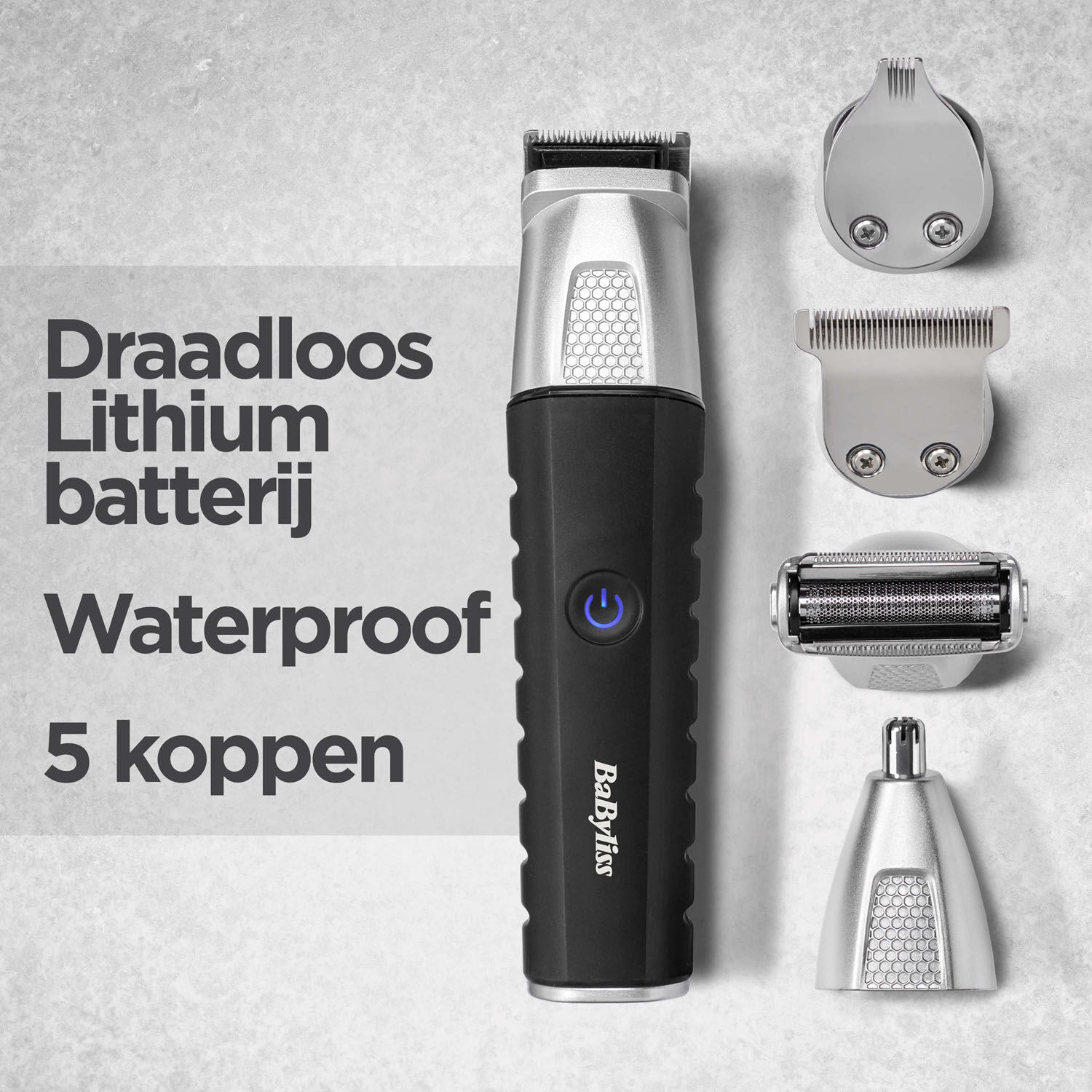 Draadloos Lithium  batterij. Waterproof. 5 koppen